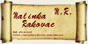 Malinka Rakovac vizit kartica